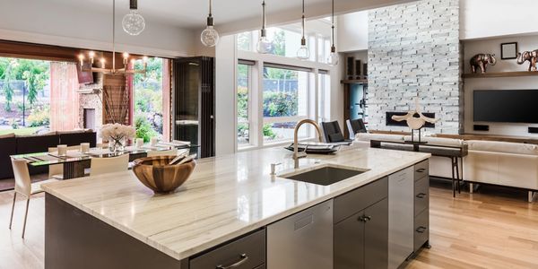 Open concept modern home interior