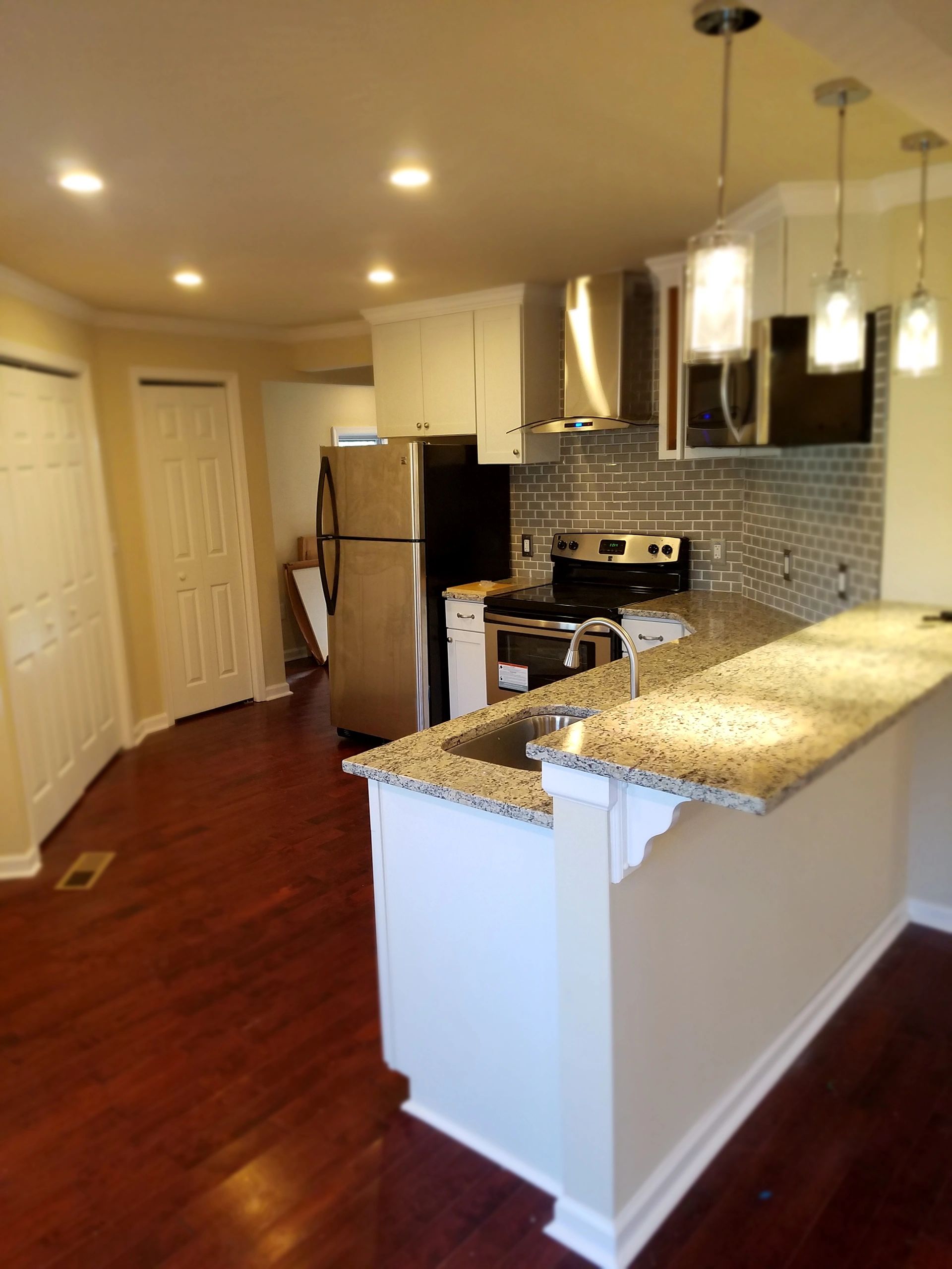 Kitchen with granite countertops