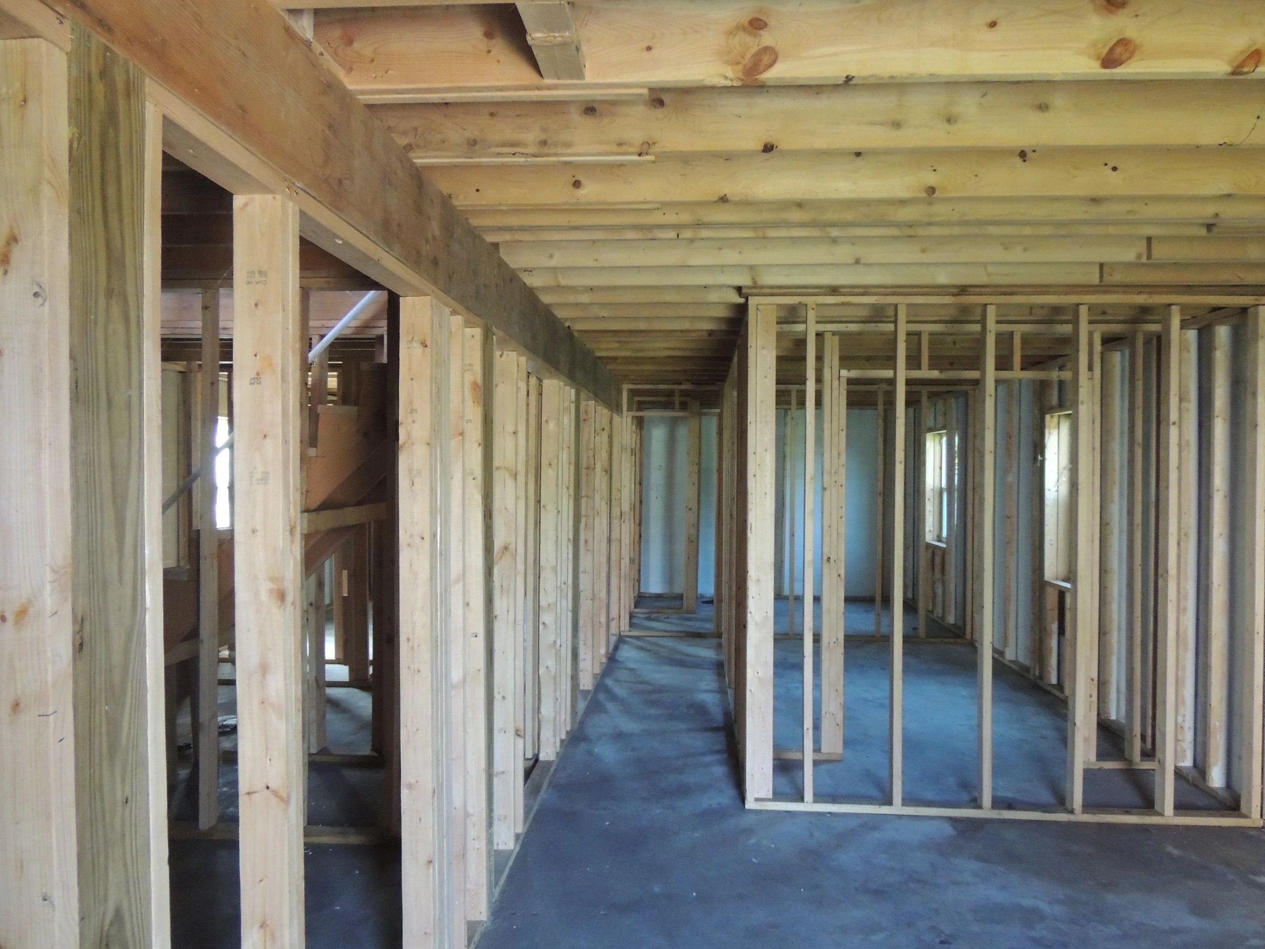 Residential framing hallway